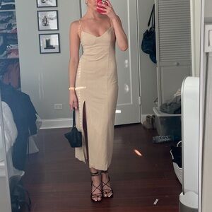 Zara fitted midi dress with slit